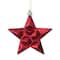 12ct. 5" Glitter Matte Red & Gold Star Shatterproof Christmas Ornaments